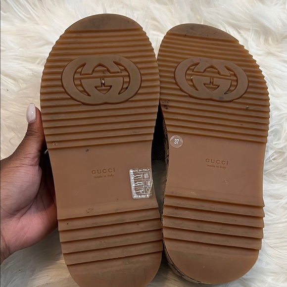 Gucci Brown Monogram Slide Sandals - Picture 2 of 3